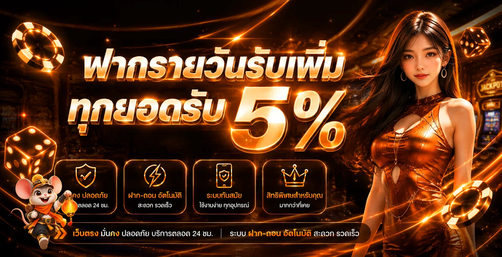 สิทธิประโยชน์ฝากรายวัน 1K1 พร้อมมาสคอตเกม